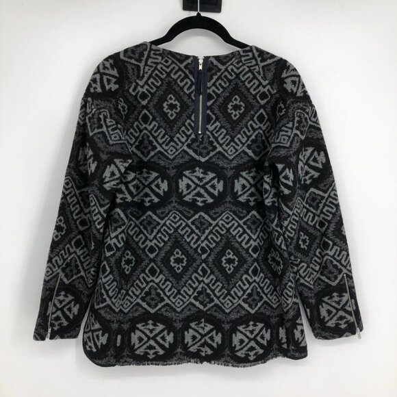 Rebecca Taylor - Grey & Black Print Wool Shell Top  size 2 - Picture 5 of 16